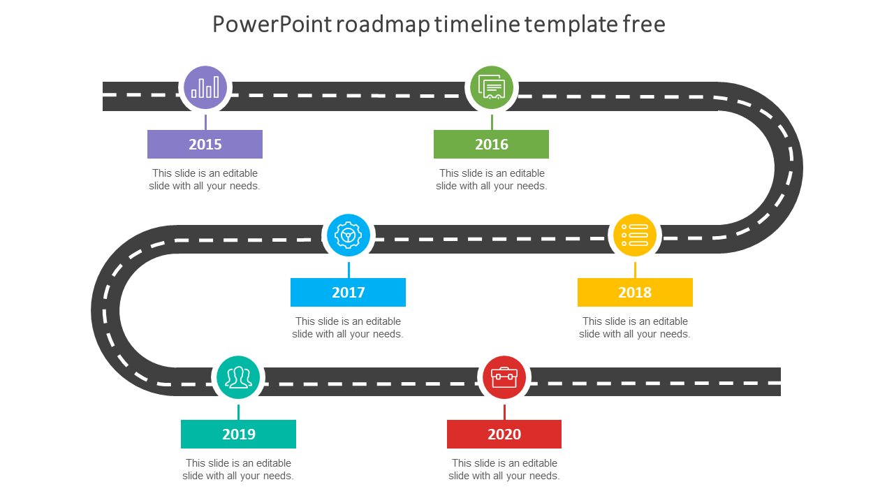 PowerPoint Roadmap Timeline Template Free & Google Slides